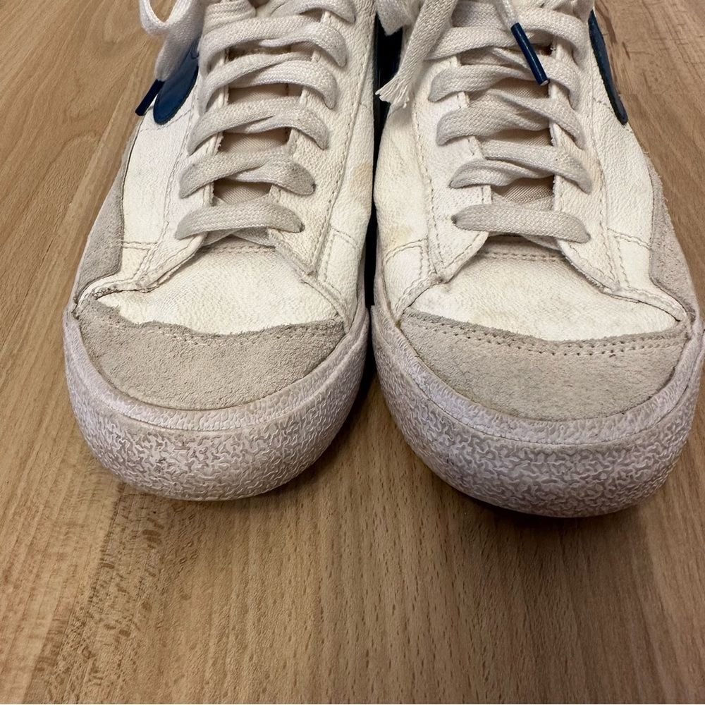Nike Blazer Mid 77 Athletic Club White and Marina High-Top Sneakers - Picture 3 of 9